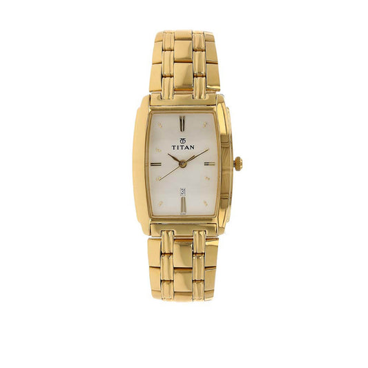 Titan Regalia White Dial Analog with Date Metal Strap watch for Men