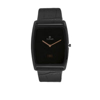 Titan Edge Black Dial Analog Leather Strap watch for Men