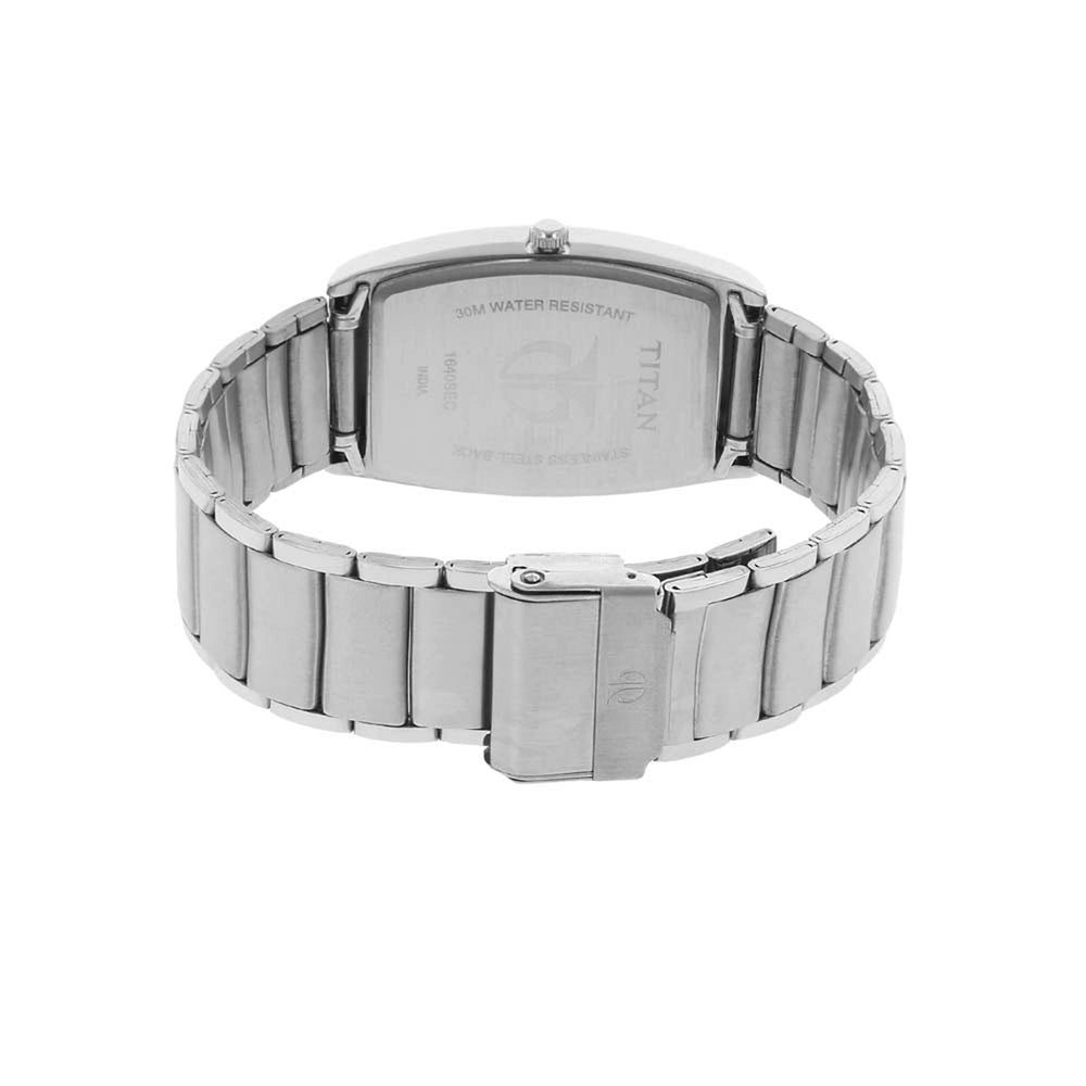 Titan Quartz Analog with Day and Date Silver Dial Stainless Steel Strap Watch for Men