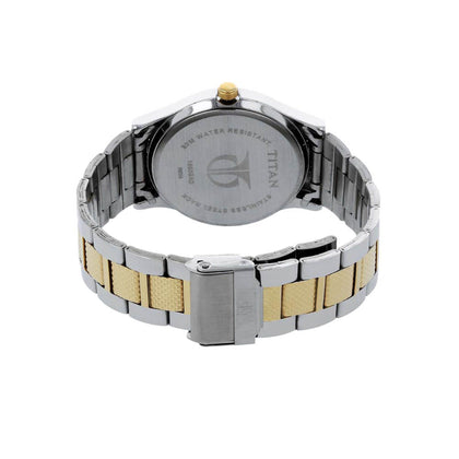 Titan Quartz Analog with Date Silver Dial Stainless Steel Strap Watch for Men