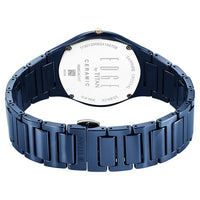 Titan Edge Bicolour Quartz Analog Blue Dial Blue Ceramic Strap Watch For Men
