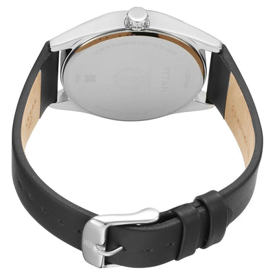 Titan Quartz Analog White Dial Leather Strap Watch for Men