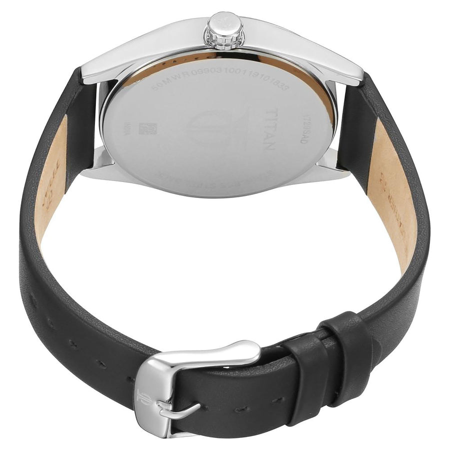 Titan Quartz Analog White Dial Leather Strap Watch for Men