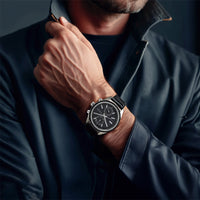 Titan Quartz Multifunction Blue Dial Leather Strap Watch for Men