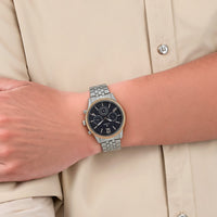 Titan Quartz Multifunction Blue Dial Stainless Steel Strap Watch for Men