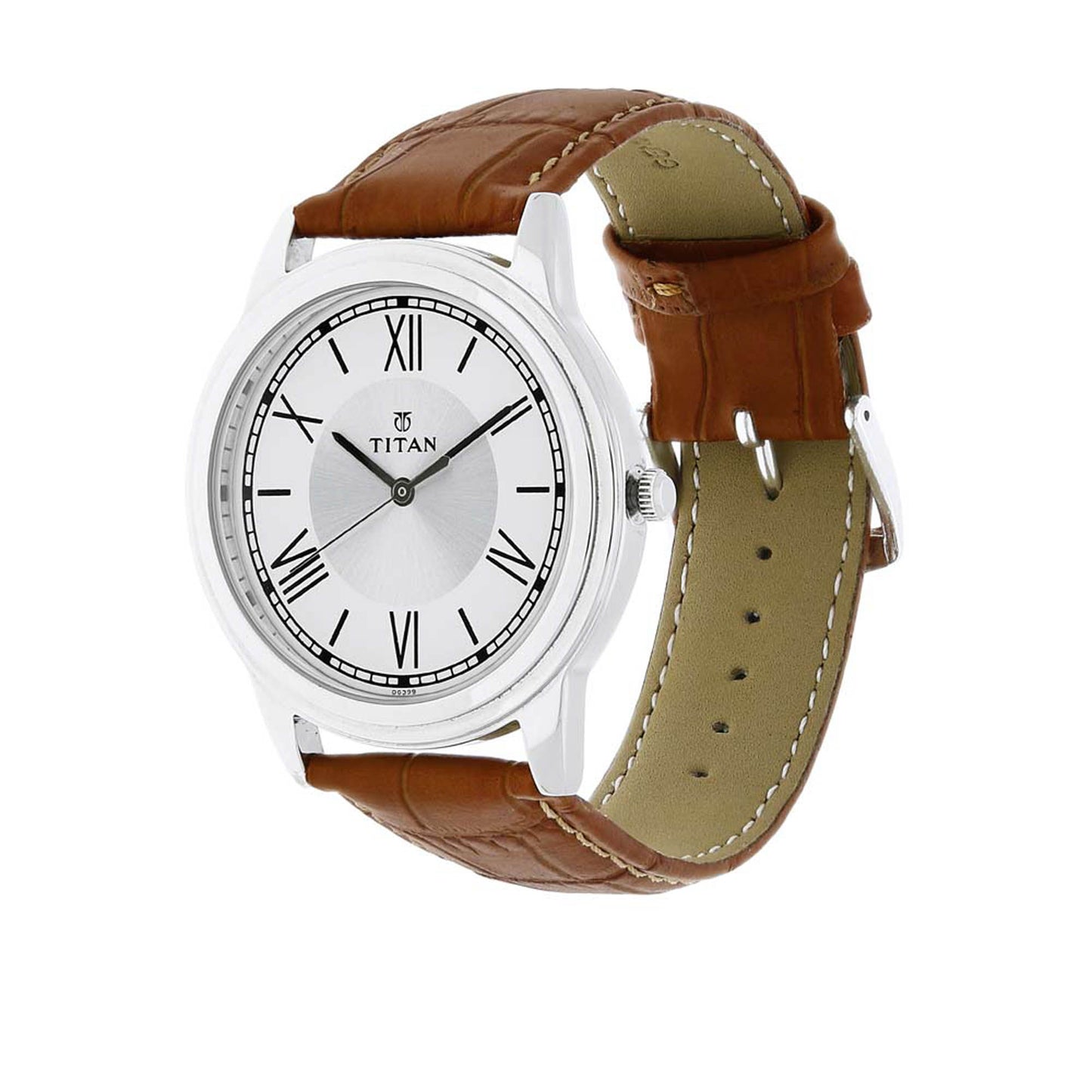 Titan Karishma Silver Dial Analog Leather Strap watch for Men