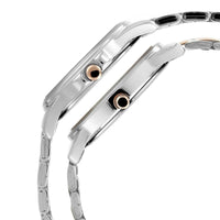 Titan Quartz Analog with Day and Date Silver Dial Stainless Steel Strap Watch for Couple