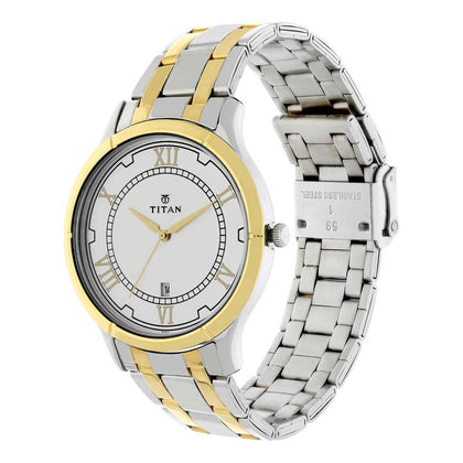 Titan Analog with Date Dial Stainless Steel Strap watch for Men