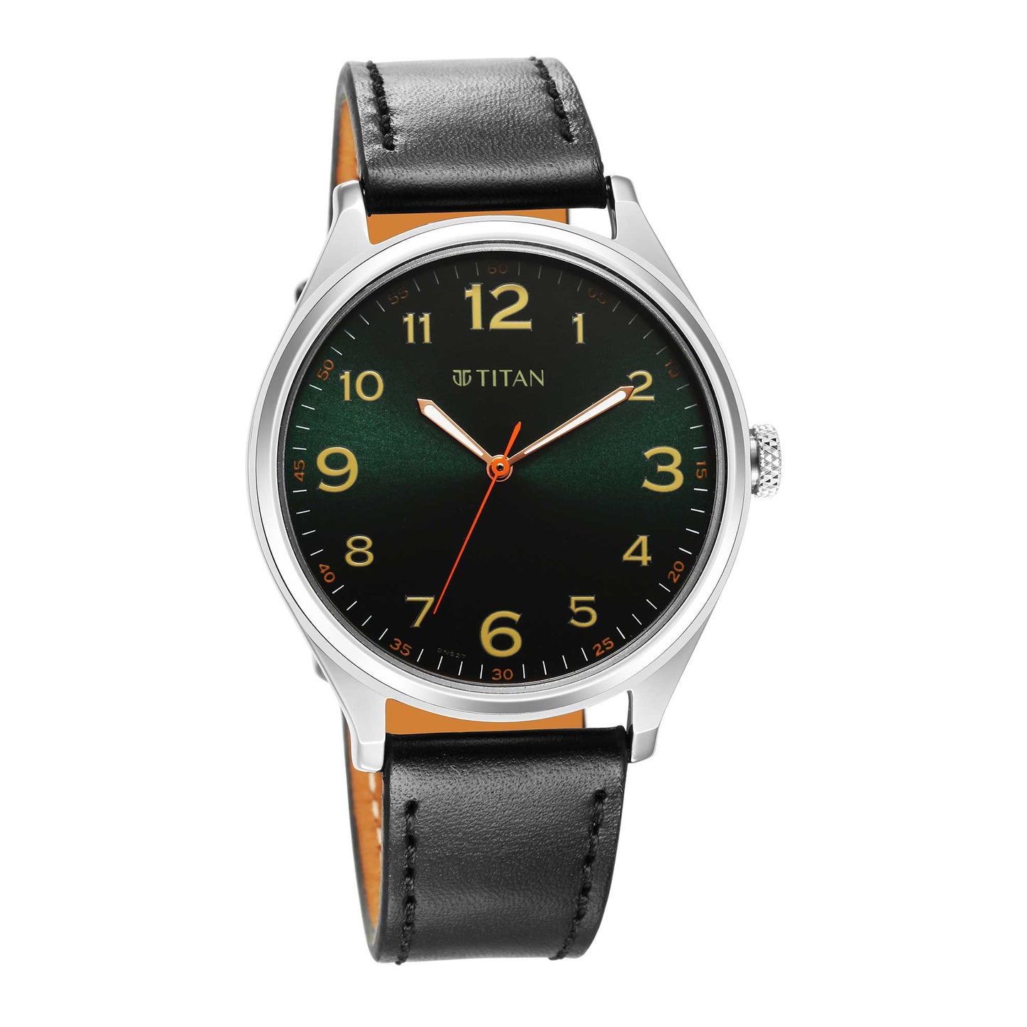 Titan Urban Green Dial Analog Leather Strap Watch for Men