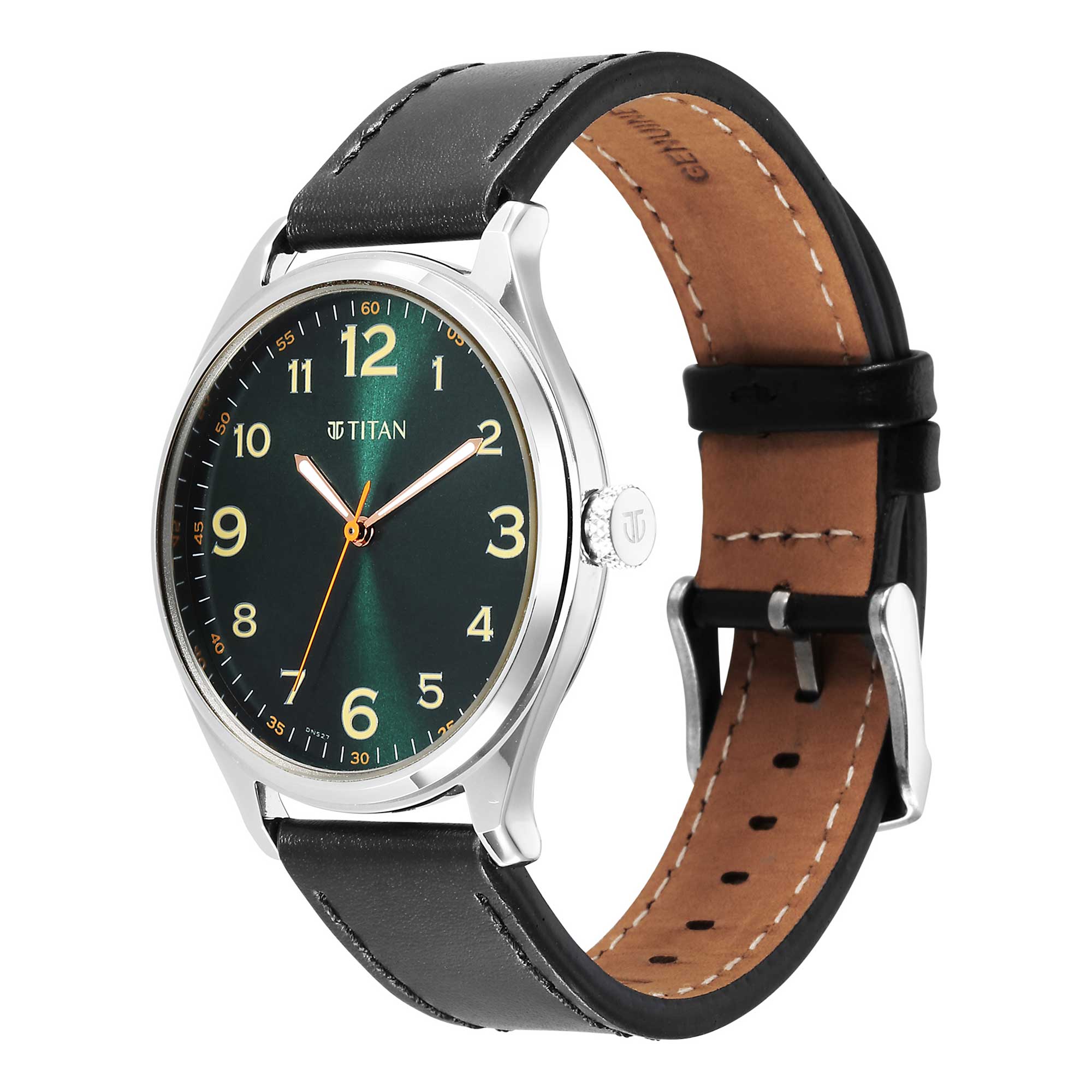 Titan Urban Green Dial Analog Leather Strap Watch for Men