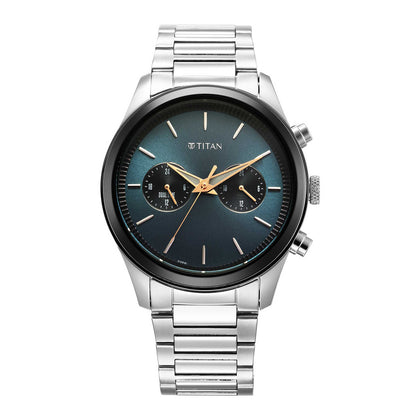 Titan Men Stainless Steel Round Shape Watches(1805KM14)