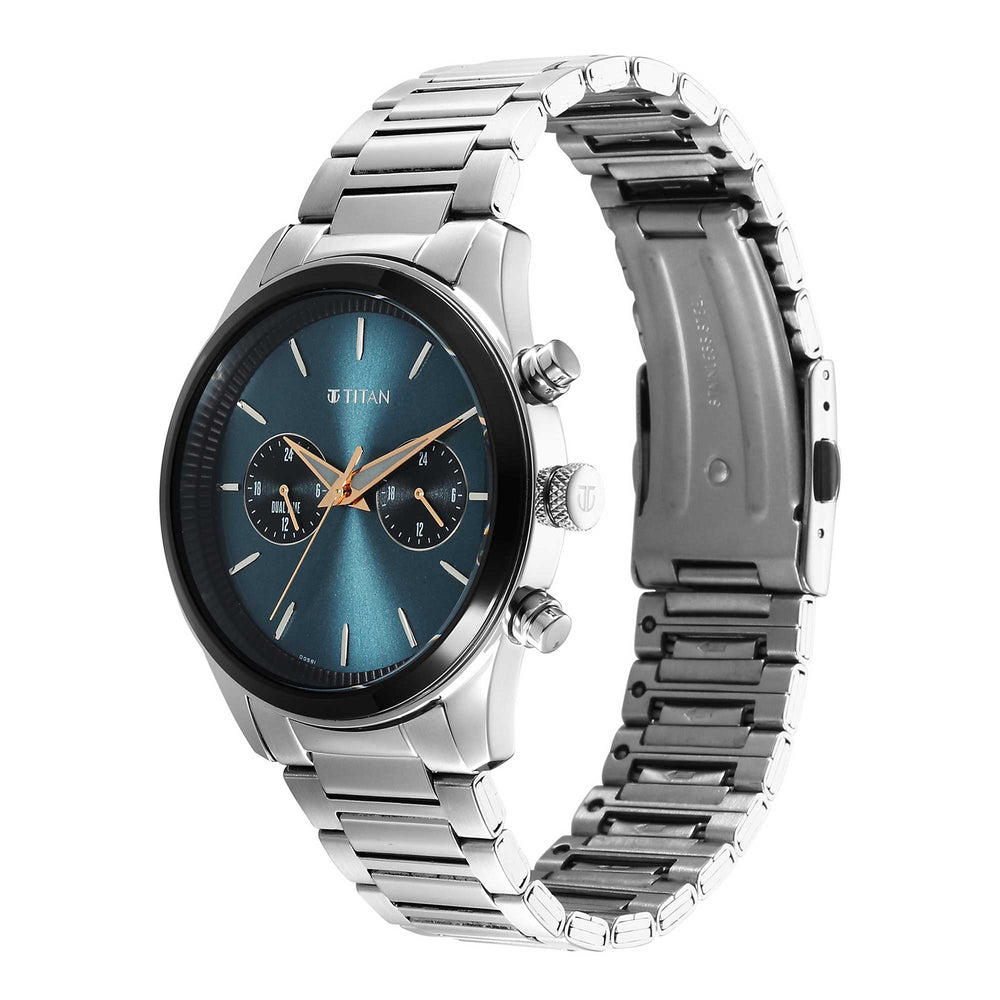 Titan Men Stainless Steel Round Shape Watches(1805KM14)