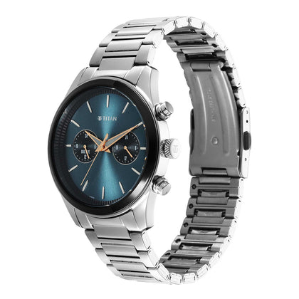 Titan Men Stainless Steel Round Shape Watches(1805KM14)