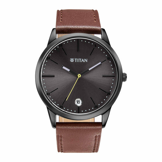 Titan Quartz Analog Leather Strap Watch for Men