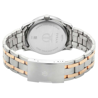 Titan Quartz Analog with Date Silver Dial Stainless Steel Strap Watch for Men
