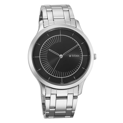 Titan Yin & Yang Black Dial Analog Stainless steel Strap Watch for Men