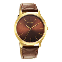 Titan Karishma Radiance Blue Dial Analog Leather Strap watch for Men