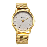 Titan Karishma Quartz Analog White Dial Stainless Steel Strap Watch for Men