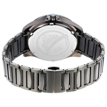 Titan Quartz Analog with Day and Date Anthracite Dial Stainless Steel Strap Watch for Men