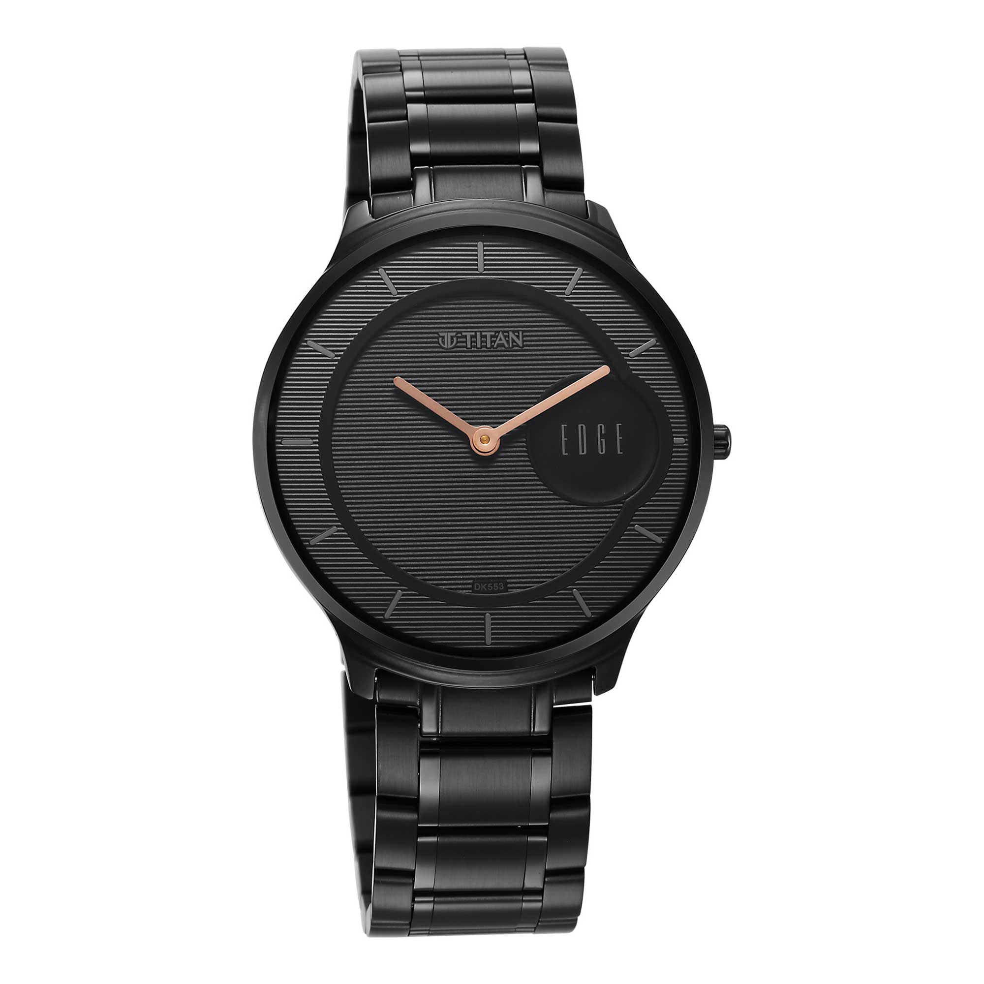 Titan Edge Metal Black Dial Analog Stainless Steel Strap watch for Men Kallol Limited