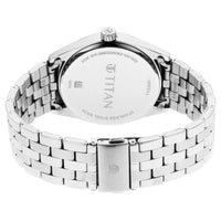 Titan Quartz Analog Black Dial Stainless Steel Strap Watch for Men