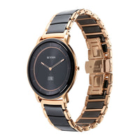 Titan Edge Fusion Quartz Analog Black Dial Black Steel & Ceramic Strap Watch for Men