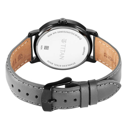Titan Workwear Quartz Alog Anthracite Dial Leather Strap Watch for Men (1884NL01)