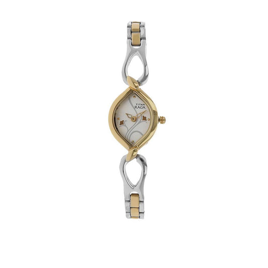 Titan RAGA FLORA Silver Dial Analog Stainless Steel Strap watch for Women