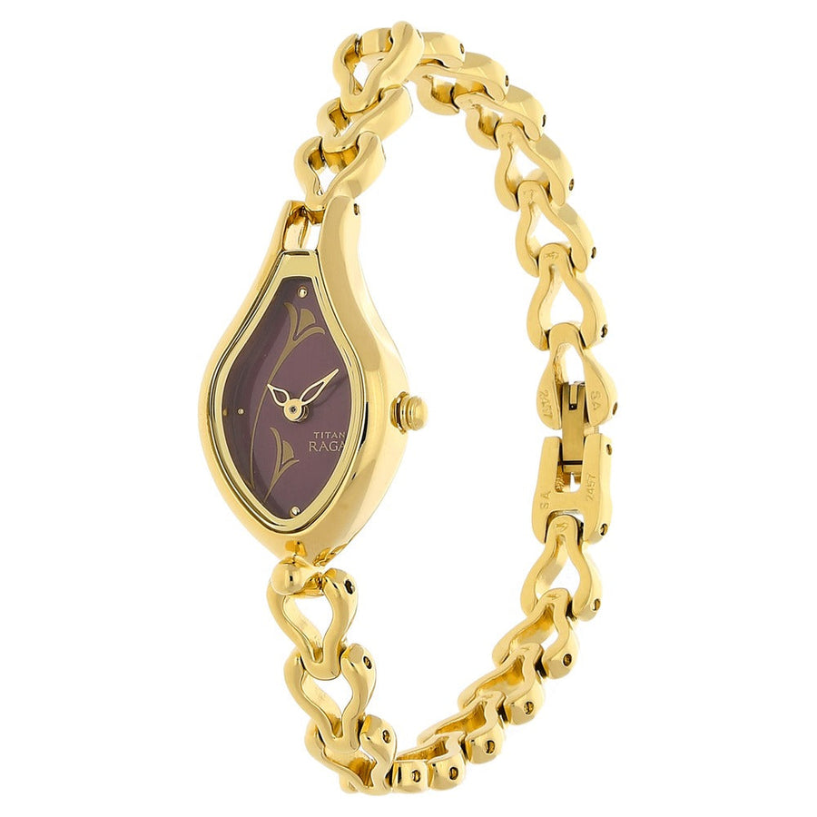 Titan Raga Flora Purple Dial Analog Metal Strap Watch for Women