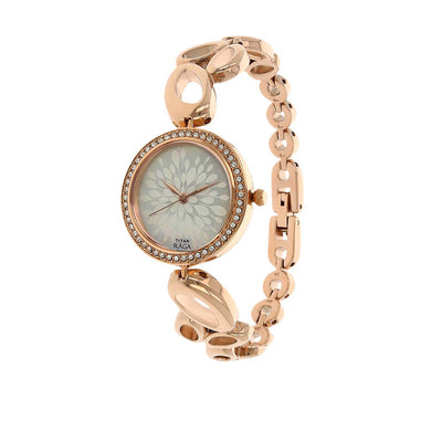 Titan Raga Garden of Eden White Dial Analog Metal Strap watch for Women