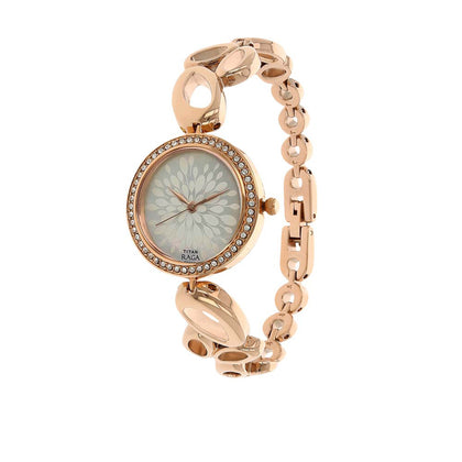 Titan Raga Garden of Eden White Dial Analog Metal Strap watch for Women