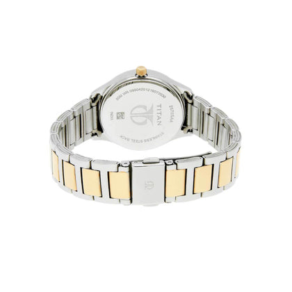 Titan Workwear Pink Dial Analog with Day and Date Stainless Steel Strap Watch for Women