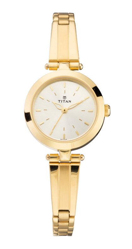 Titan Karishma Champagne Dial Women Watch With Stainless Steel Strap