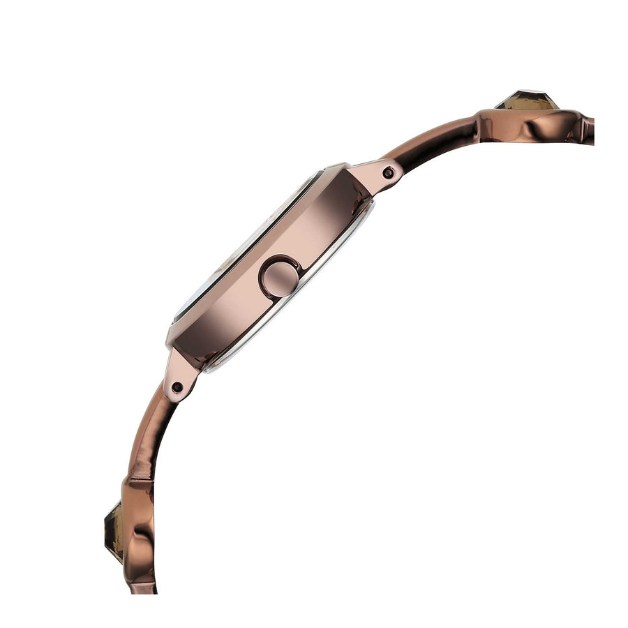 Titan Raga Viva Quartz Analog Rose Gold Dial Brown Metal Strap Watch for Women