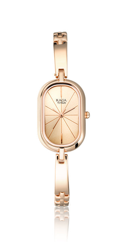 Titan Raga Viva Rose Gold Dial Women Watch With Metal Strap