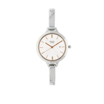 Titan Raga Viva Silver Dial Analog Quartz Metal Strap Watch for Women