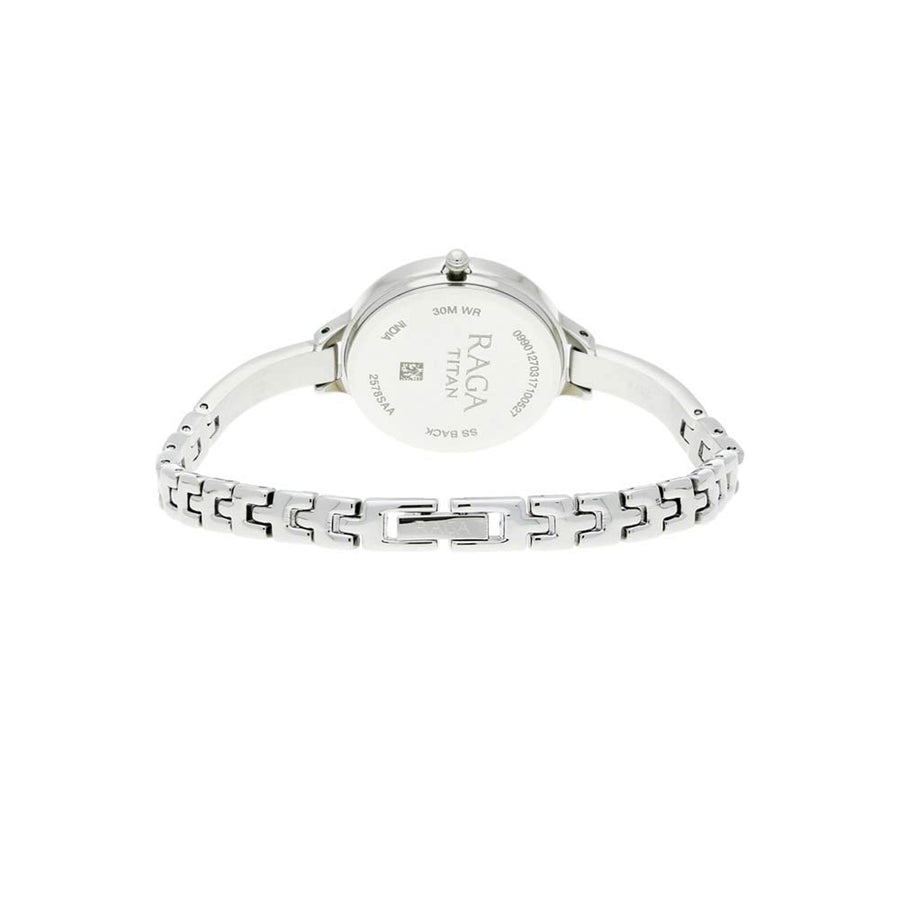 Titan Raga Viva Silver Dial Analog Quartz Metal Strap Watch for Women