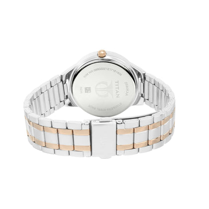 Titan Women's Elegance Moonphase Two-Tone Anthracite Dial Watch