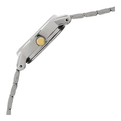 Titan Quartz Analog Champagne Dial Stainless Steel Strap Watch for Women