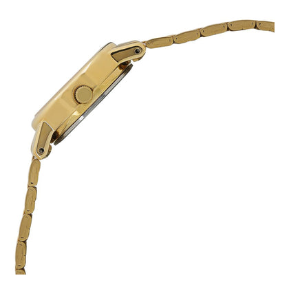 Titan Quartz Analog Champagne Dial Stainless Steel Strap Watch for Women