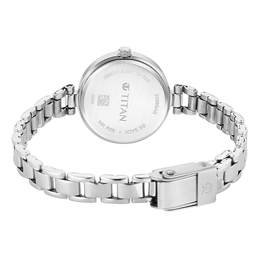 Titan Lagan Pink Dial Analog Metal Strap Watch for Women