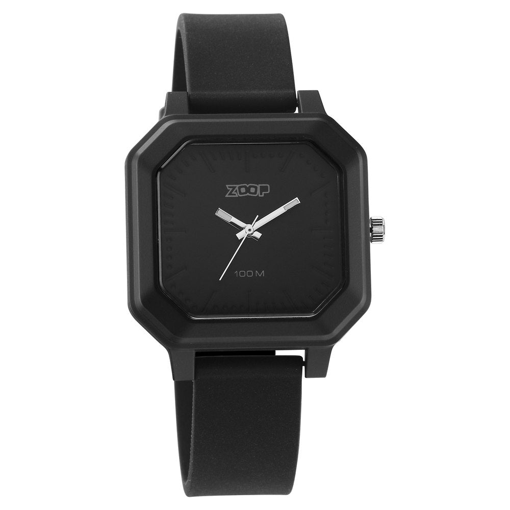 Zoop Fashion Quartz Analog Black Dial Silicone Strap Watch for Unisex