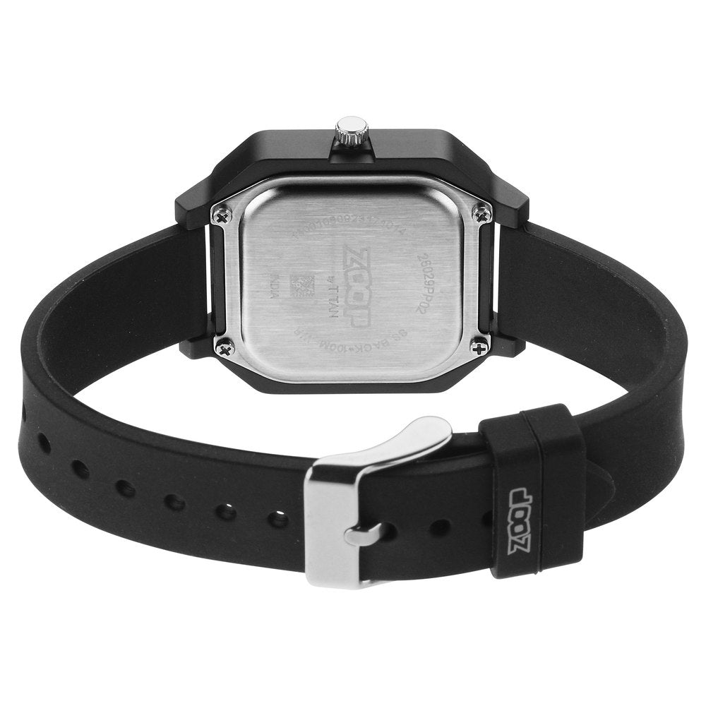 Zoop Fashion Quartz Analog Black Dial Silicone Strap Watch for Unisex