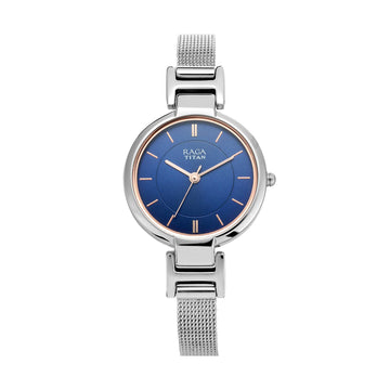 Titan Raga Viva Blue Dial Women Watch With Metal Strap