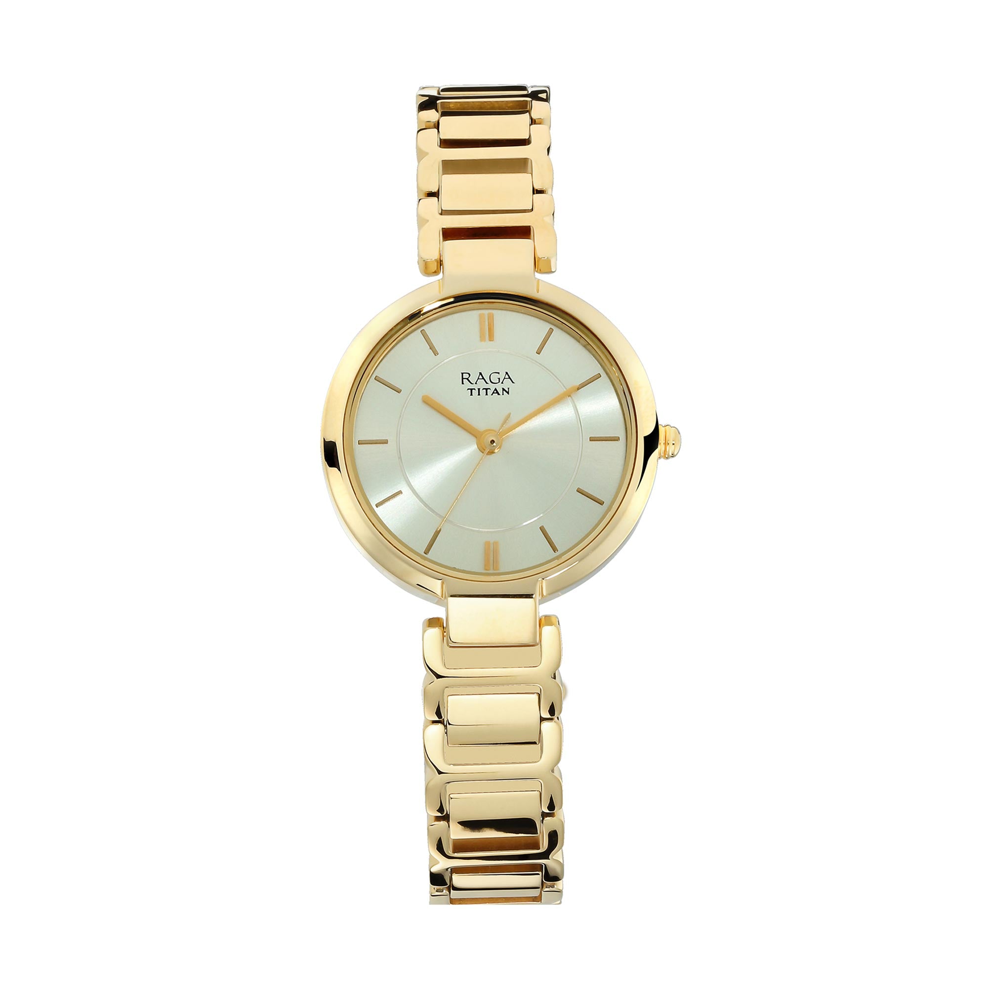 Titan Raga Viva Champagne Dial Women Watch With Metal Strap