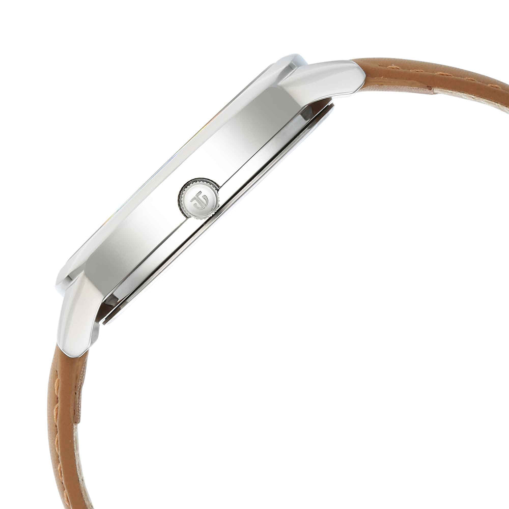 Titan Urban Silver White Dial Analog Leather Strap watch for Women