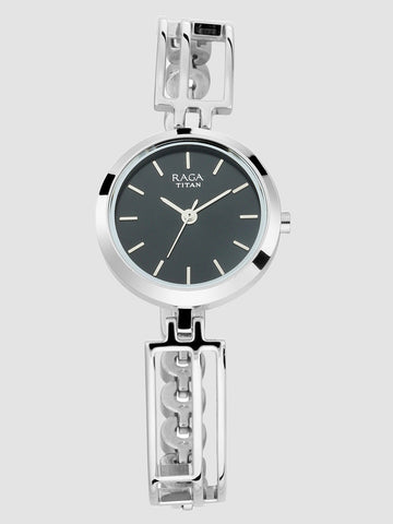 Titan Raga Viva Black Dial Analog Metal Strap Watch for Women
