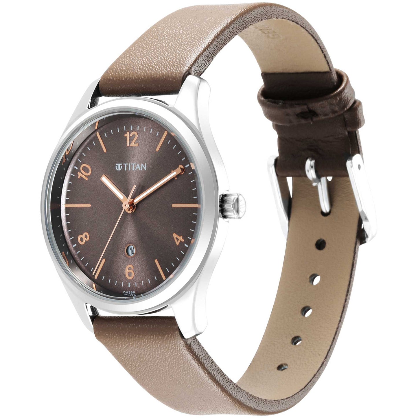 Titan Trendsetters Brown Dial Women Watch With Leather Strap