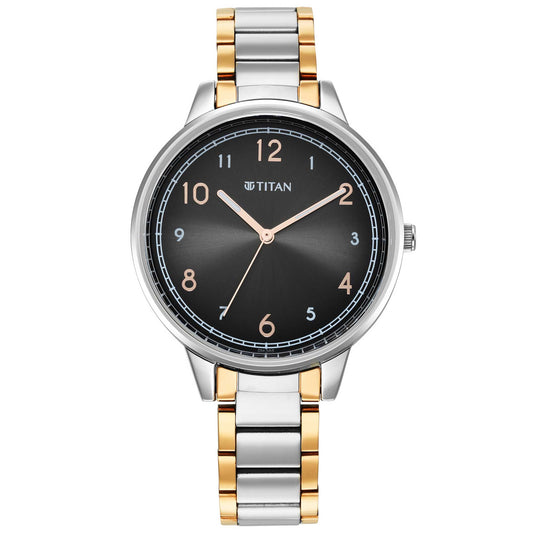 Titan Trendsetters Anthracite Dial Women Watch With Stainless Steel Strap