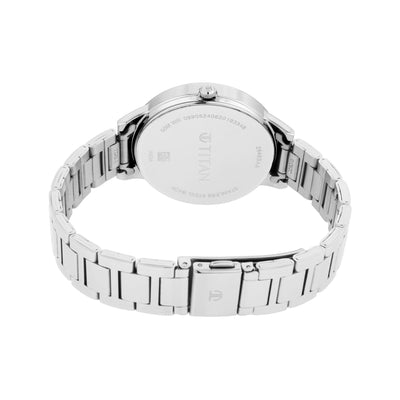Titan Workwear Blue Dial Analog Metal Strap Watch for Women